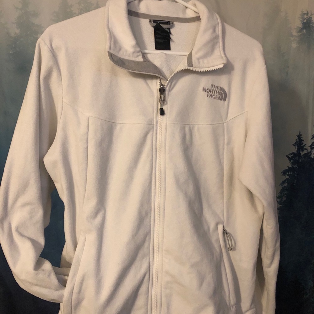 “The North Face” fleece jacket in white, size L